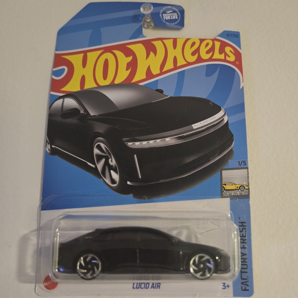 Lucid Air Hot Wheels Factory Fresh 1/5 Black Diecast